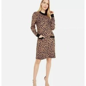 J.Crew Mock Neck Leopard Sweater Dress | Size XL | Animal Print Chic